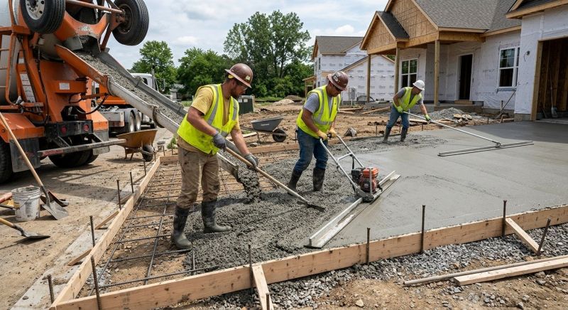 Concrete Driveway Pouring